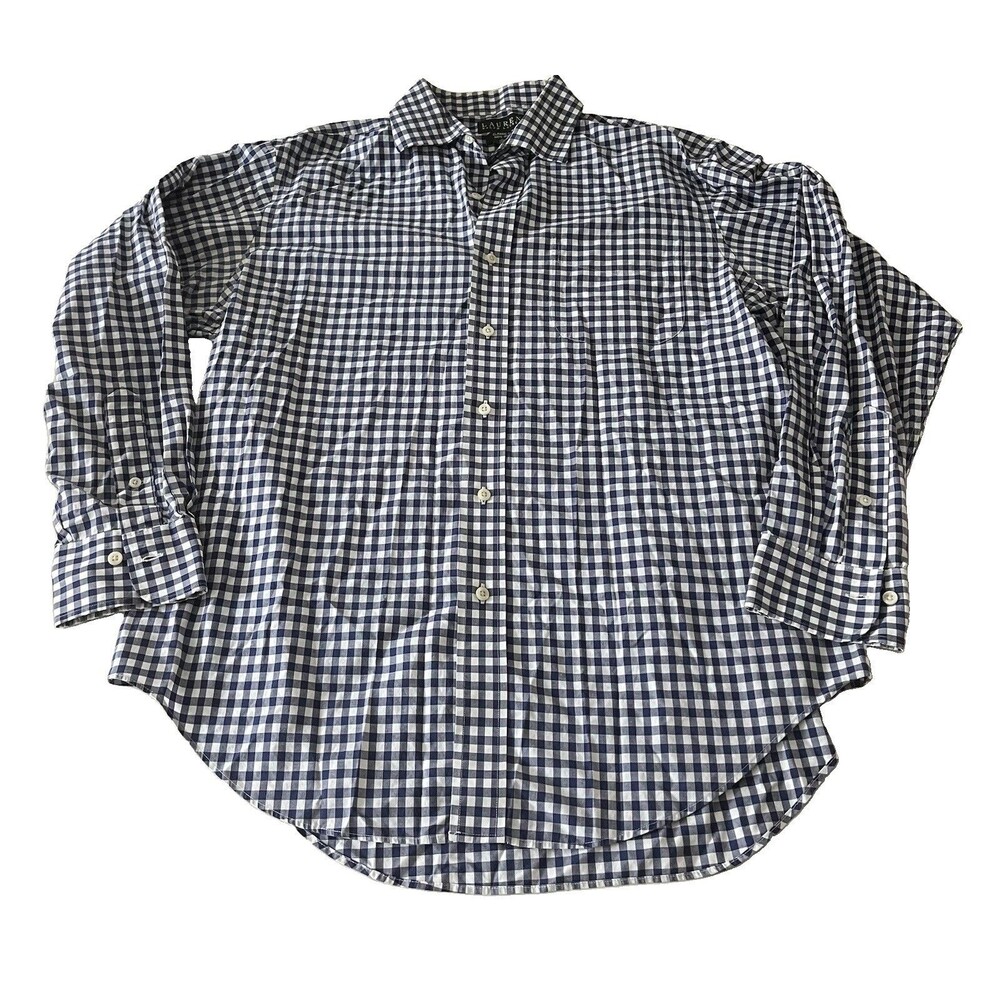 Lauren Ralph Lauren Shirt Men’s 16 1/2 34/35 L Blue Gingham Check Classic